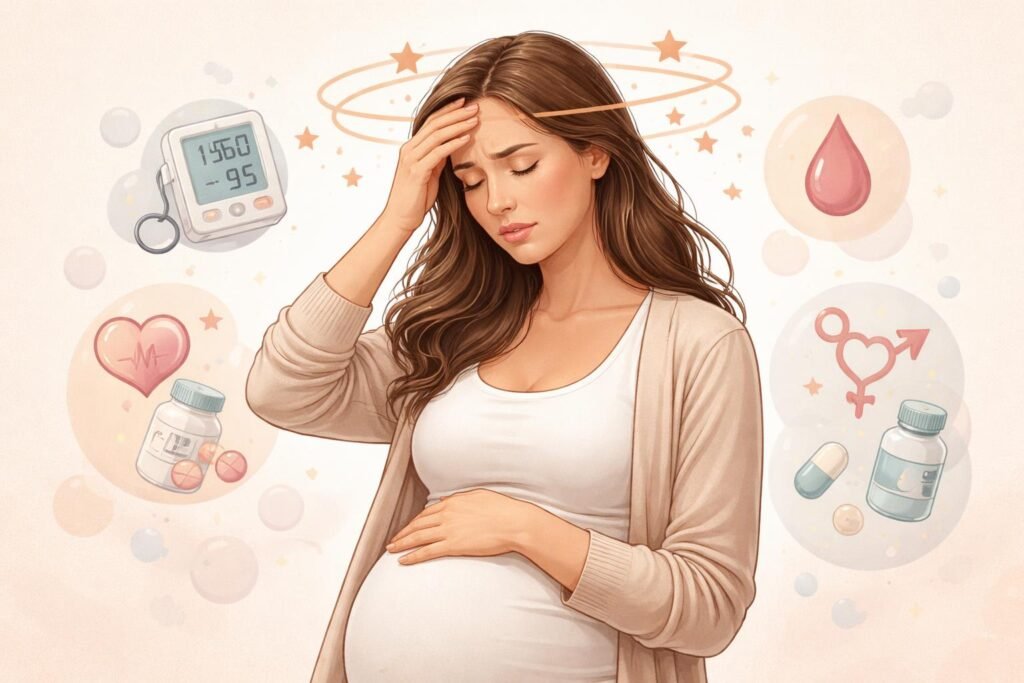 Terhesség alatti szédülés okai és tünetei, vérnyomásingadozás és hormonális változások