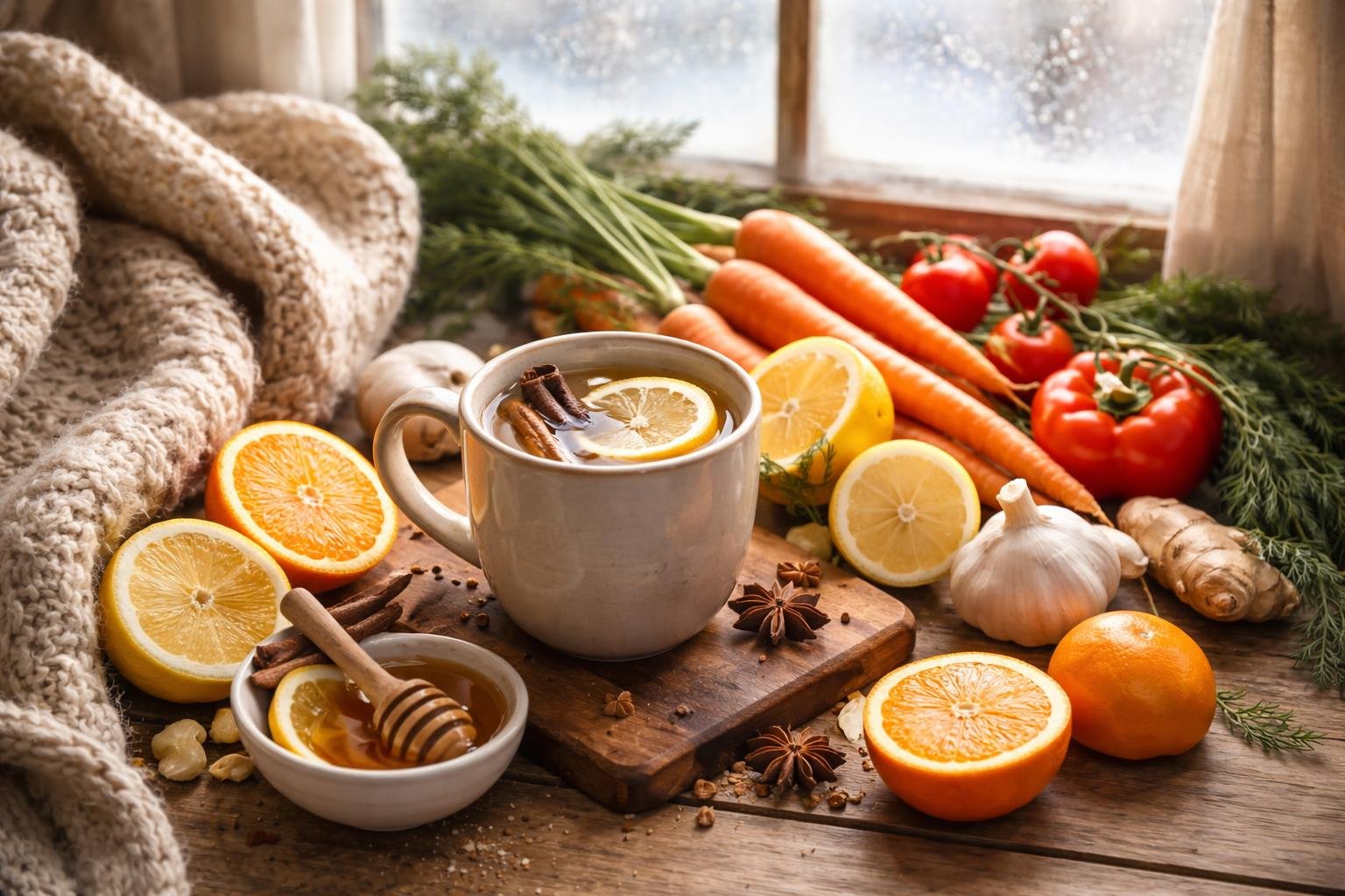 Téli vitaminpótlás fontossága a szervezet egészségéért, megelőzve a fáradtságot és a kimerülést.