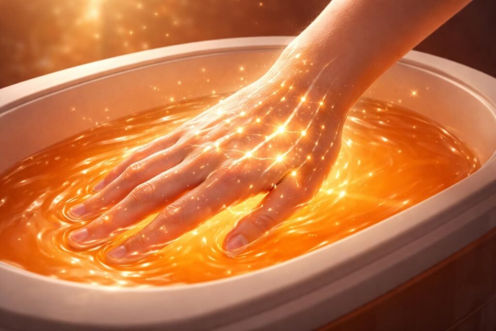 Paraffinos kézápolási eljárás, bőr regenerálódása és hidratálásának folyamata.