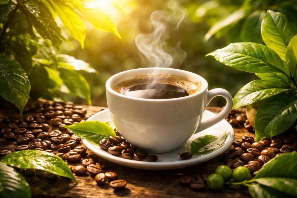 Egészséges életmódot támogató kávéfogyasztás, vitaminok és antioxidánsok jelenléte