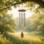 Szélcsengő finom csilingelő hangja, otthoni nyugalom és harmónia szimbóluma.