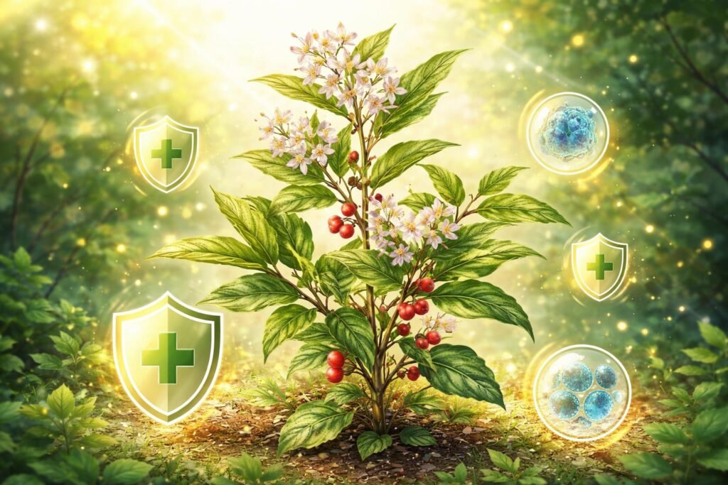 Ördögcérna növény immunrendszer támogatására, látásjavító tulajdonságokkal, zöld levelekkel.