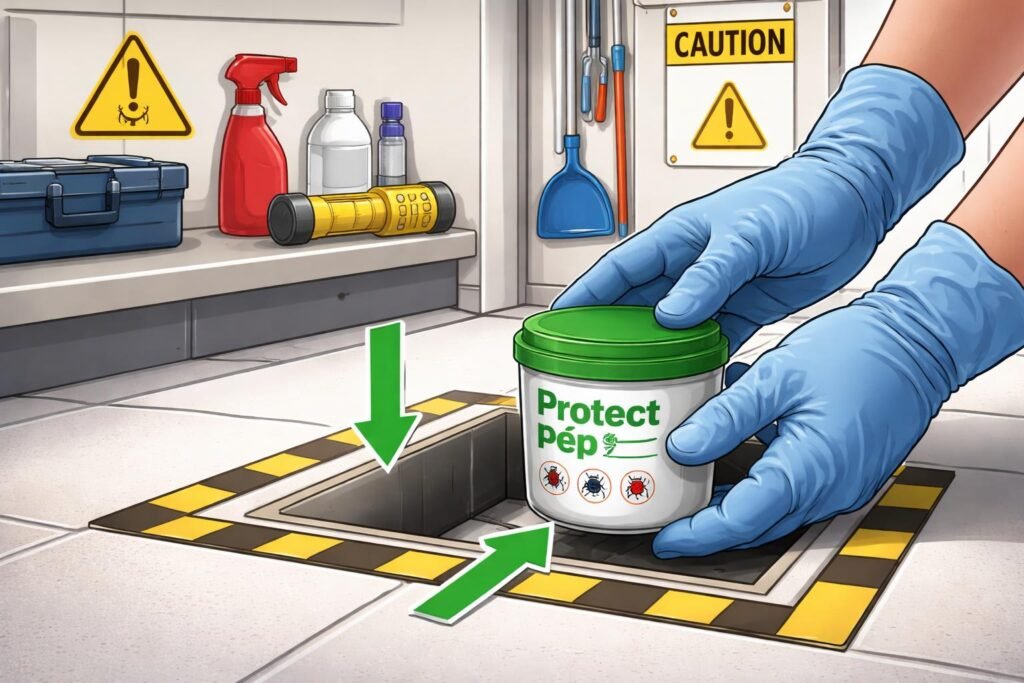 Hatékony Protect Rágcsálóirtó Pépről lépésről lépésre a biztonságos használathoz.