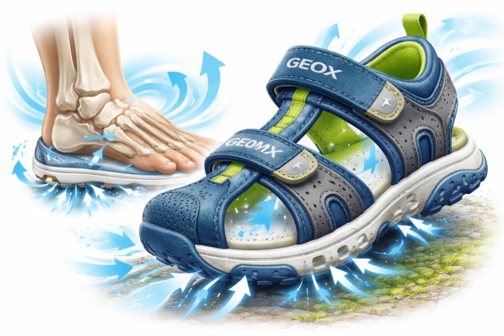 Innovatív Geox szandálok légáteresztő technológiákkal, ergonomikus kialakítás, strapabíró anyagokkal